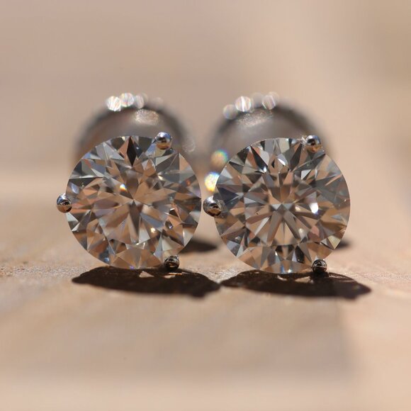 5.12 Carat Round Brilliant IGI Certified Lab Grown Diamond Stud Earrings - Picture 2 of 7